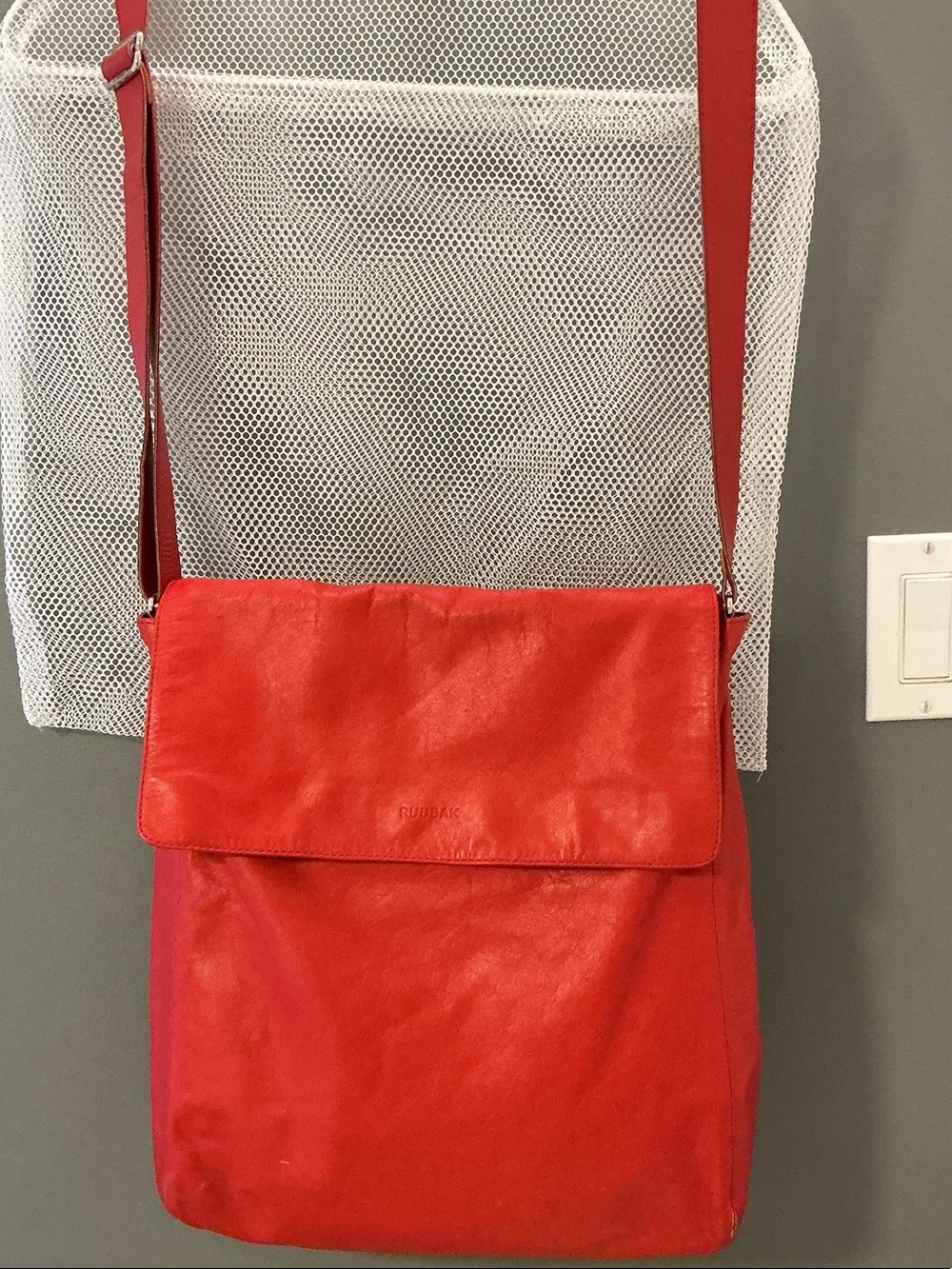 Gorgeous Red Leather Crossbody Bag by RUDSAK